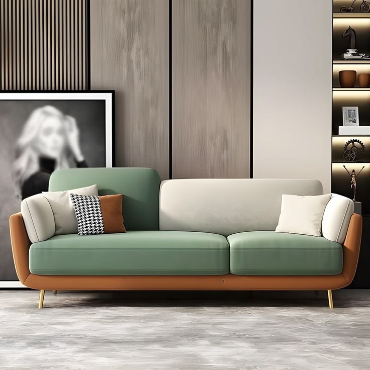 Modern 3-Seater Fabric Sofa