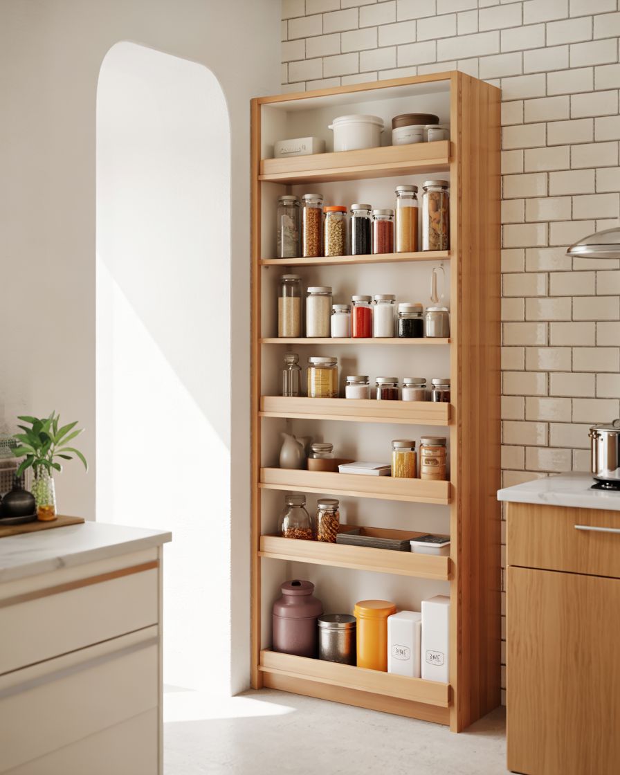 Wooden Kitchen Shelf Unit